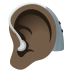 🦻🏿 ear with hearing aid: dark skin tone display on JoyPixels